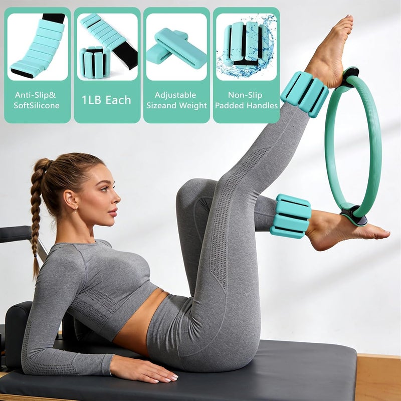 VIOXIA Pilates Kit for Home Workouts – Pilates Equipment Set with Ring, Ball, Resistance Bands, Pilates Accessories, Pilates Essentials Kit for Women, Pilates Sets for Home Exercise - Image 2